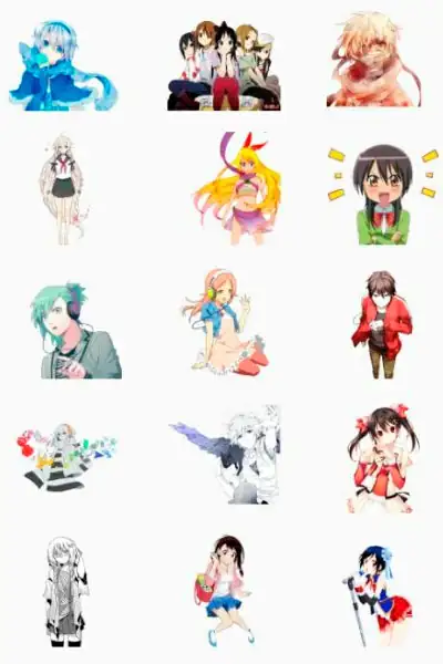 Стикеры ватсап Аниме сет