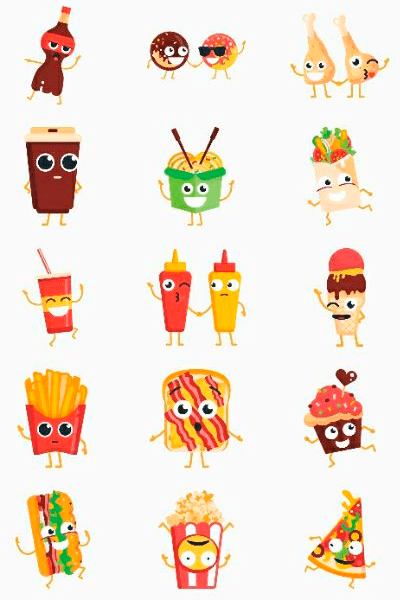 Food Emojis стикеры для Ватсап