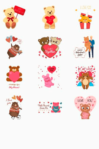 Happy Teddy Day стикеры для Ватсап
