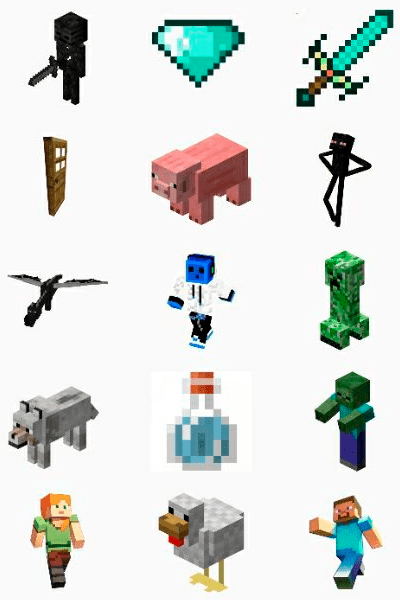 Minecraft стикеры для Ватсап