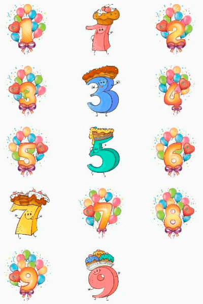 Number Cakes стикеры Ватсап